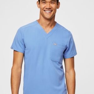 Men's Ceil Blue Leon™ - Three-Pocket Scrub Top - M / Ceil Blue